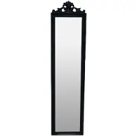 Casa Padrino Miroir baroque sur pied Noir avec magnifique cadre baroque et ornement H. 180 cm - fait main
