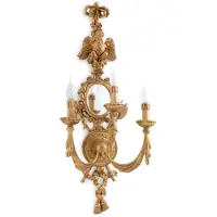 Casa Padrino Luxus Barock Wandleuchte mit Spiegel Antik Gold 36 x 23 x H. 81 cm - Lampe murale somptueuse de style baroque - Luminaires baroques - Qualité de luxe - Italy