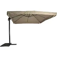 Casa Padrino Parasol de luxe avec support Anthracite / Taupe 300 x 300 cm - Parasol de jardin - Parasol de terrasse - Parasol de balcon - Accessoires de terrasse de jardin