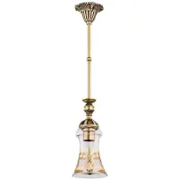 Casa Padrino Luxus Baroque Lampe à suspendre laiton patiné Ø 12 x H. 70 cm