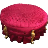 Casa Padrino Immense tabouret rond baroque Tabouret Bordeaux / Or