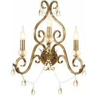 Casa Padrino Applique murale baroque en cristal or antique 48 x H. 51 cm - Lampe murale baroque somptueuse en métal - Luminaires baroques - Noble et somptueux