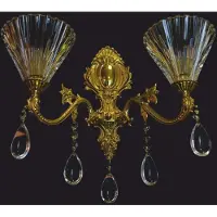 Casa Padrino Luxus Baroque LED cristal double applique or 43 x 23 x H. 39 cm - Luminaires baroques