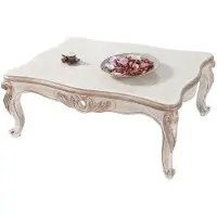 Casa Padrino Luxe Table basse baroque Blanc / Bronze antique 122 x 82 x H. 46 cm - Table de salon en bois massif de style baroque