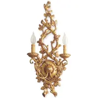 Casa Padrino Luxus Barock Doppel Wandleuchte Antik Gold 29 x 16 x H. 64 cm - Lampe murale somptueuse de style baroque - Luminaires baroques - Qualité de luxe - Italy