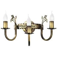 Casa Padrino Applique murale baroque en laiton patiné 42 x 20 x H. 25 cm - Lampe murale en métal de style baroque - Luminaires baroques - Noble et somptueux