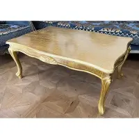 Casa Padrino Table basse de luxe baroque antique or - Table de salon en bois massif de style baroque - Meubles baroques - Meubles de luxe de style baroque - Ameublement baroque - Noble et somptueux