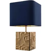 Casa Padrino Lampe de table de luxe vintage laiton / bleu 35 x 35 x H. 62 cm - Lampe de designer