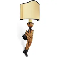 Casa Padrino Luxus Barock Wandleuchte Antik Gold / Creme / Schwarz 10 x 20 x H. 50 cm - Lampe murale somptueuse de style baroque - Luminaires baroques - Qualité de luxe - Italy