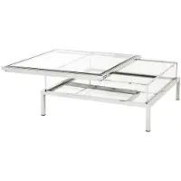 Casa Padrino Luxus Art Deco Designer Table basse en acier inoxydable poli avec verre miroir - Collection de luxe