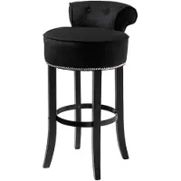 Casa Padrino Tabouret de bar noir 46 x 50 x H. 91 cm - Tabouret de bar de luxe