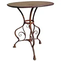 Casa Padrino Table de jardin en fer forgé, finition rouille, forme ronde, diamètre 60 cm, hauteur 70 cm