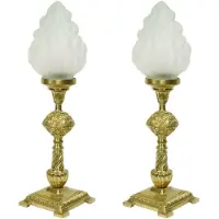 Casa Padrino Lampes de table baroques or / blanc 14 x 14 x H. 48 cm - Lampes élégantes de style baroque - Lampes décoratives baroques