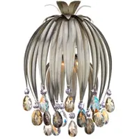 Casa Padrino Applique murale de luxe en métal avec verre en cristal Swarovski argenté / multicolore 20 x 11 x H. 31 cm - Applique murale de salon - Applique murale d'hôtel - Collection de luxe