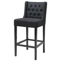 Casa Padrino Chaise de Bar de Luxe Noir - Chaise Haute de Bar - Tabouret de Bar - Meubles de Club