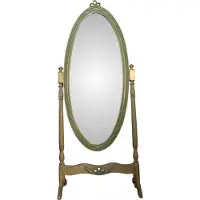 Casa Padrino Miroir mural baroque , pivotant, vert et or, style antique - Miroir doré - Meuble de style baroque shabby chic, dimensions : 195 x 75 x 41 cm