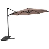 Casa Padrino Luxus Ampelschirm Anthrazit / Taupe Ø 300 cm - Parasol avec support - Parasol de jardin - Parasol de terrasse - Parasol de balcon - Accessoires de terrasse de jardin