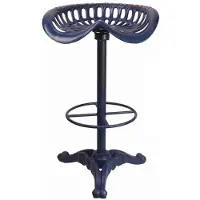 Casa Padrino Tabouret de bar Art Nouveau Bleu H. 78,5 cm - Tabouret de bar en fonte au design industriel rustique - Meubles de jardin et de terrasse