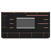 Casa Padrino Luxe Armoire TV Noir / Cuivre 430 cm - Meubles de salon et d'hôtel