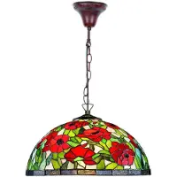 Casa Padrino Tiffany Lampe à suspendre / Lampe à suspendre Multicolore Ø 40 x H. 85 cm - Luminaires Tiffany