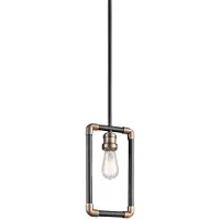 Casa Padrino Luxus Industrial Design Lampe à suspendre Noir / Laiton 17,1 x 5,1 x H. 32,4 cm - Lampe à suspendre élégante de style industriel - Luminaires de style industriel