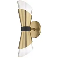 Casa Padrino Luxe Applique murale double LED Laiton antique / Noir 12,1 x 14,6 x H. 38,1 cm - Collection Luxe