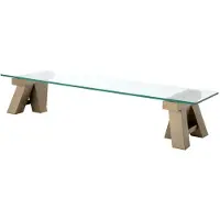 Casa Padrino Luxus Couchtisch Brass 190 x 45 x H. 36 cm - Wohnzimmertisch