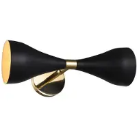 Casa Padrino Applique murale de luxe laiton / noir 34,5 x 23 x H. 10,5 cm - Lampe d'hôtel et de restaurant