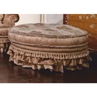 Casa Padrino Luxe Tabouret Baroque Blanc / Gris / Marron Ø 105 cm - Meubles Baroques - Italy
