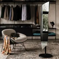 Casa Padrino Miroir sur pied de luxe Noir 36 x H. 180 cm - Miroir de chambre - Miroir d'hôtel - Miroir de boutique - Qualité de luxe - Italy