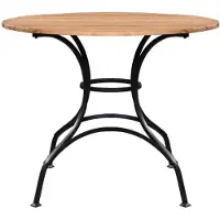 Casa Padrino Luxe Table de jardin Art Nouveau Marron / Noir Ø 100 x H. 78 cm - Table ronde de jardin et de terrasse - Meubles de jardin et de terrasse Art Nouveau
