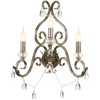 Casa Padrino Applique murale baroque en cristal argenté antique 48 x H. 51 cm - Lampe murale somptueuse en métal de style baroque - Luminaires baroques - Noble et somptueux