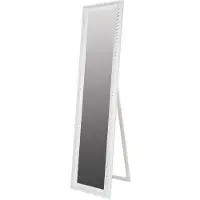Casa Padrino Miroir baroque sur pied Blanc avec magnifique cadre en cordelette blanc antique H. 180 cm - fait main