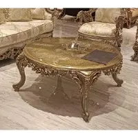 Casa Padrino Table basse baroque de luxe or - Table de salon ronde en bois massif de style baroque - Meubles baroques - Meubles de luxe de style baroque - Ameublement baroque - Noble et somptueux