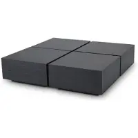 Casa Padrino Luxe Table basse set de 4 pièces gris anthracite 65 x 65 x H. 32,5 cm - Tables de salon carrées en bois massif - Meubles de salon