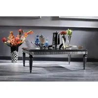 Casa Padrino Luxe Table basse baroque noir / argent 130 x 79 x H. 43 cm - Table de salon de style baroque