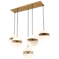 Casa Padrino Lampe à suspendre Laiton antique / Blanc 130 x 50 x H. 190 cm - Lampe à suspendre de luxe