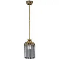 Casa Padrino Luxus Baroque Lampe à suspendre en laiton patiné Ø 15 x H. 70 cm