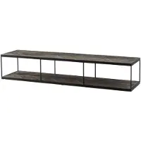 Casa Padrino Table basse de luxe en acier galvanisé et chêne vieilli - Table de salon design