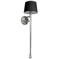 Casa Padrino Applique murale de luxe Argent / Noir 19 x 20 x H. 103 cm - Lampe murale d'hôtel et de restaurant avec abat-jour