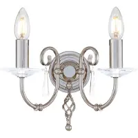Casa Padrino Baroque Double Applique Argentée 32 x 17,5 x H. 22 cm - Elégante applique de salon - Applique de style baroque