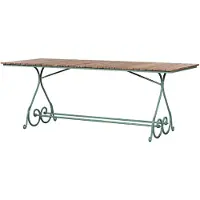 Casa Padrino Luxe Table de jardin Art Nouveau Marron / Vert 200 x 80 x H. 73 cm - Table rectangulaire de jardin et de terrasse - Meubles de jardin et de terrasse Art Nouveau