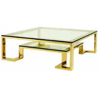 Casa Padrino Luxe Art Déco Designer Table basse or 120 x 120 x H. 40 cm - Table de salon - Meubles d'hôtel de luxe