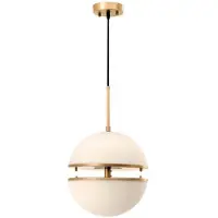 Casa Padrino Lampe à suspendre laiton antique / blanc Ø 30 x H. 160 cm - Lampe à suspendre de luxe