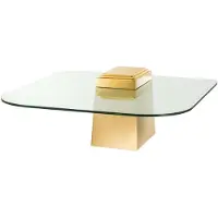 Casa Padrino Table basse / table de salon de luxe or 105 x 105 x H. 44 cm - Meubles de salon de luxe