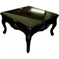 Casa Padrino Baroque Table d'Appoint Noir 80 x 80 cm - Table de salon - Table basse - Table de salon