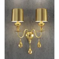Casa Padrino Luxe Art Déco Double Applique Or 40 x 18 x H. 55 cm - Applique élégante avec abat-jour en aluminium - Applique de luxe - Qualité de luxe - Italy