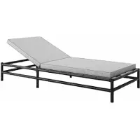 Casa Padrino Chaise longue de jardin de luxe Noir / Gris 210 cm - Hotel & Garden Furniture