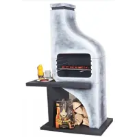 Casa Padrino Grille de jardin de luxe en béton gris / blanc 122 x 73 x H. 190 cm