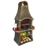 Casa Padrino barbecue de jardin de luxe brun antique 98 x 58 x h. 177 cm